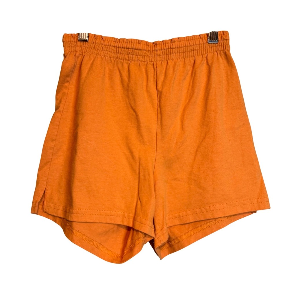 Soffe‎ Orange Cotton Blend High Waisted Athletic Jersey Shorts Small